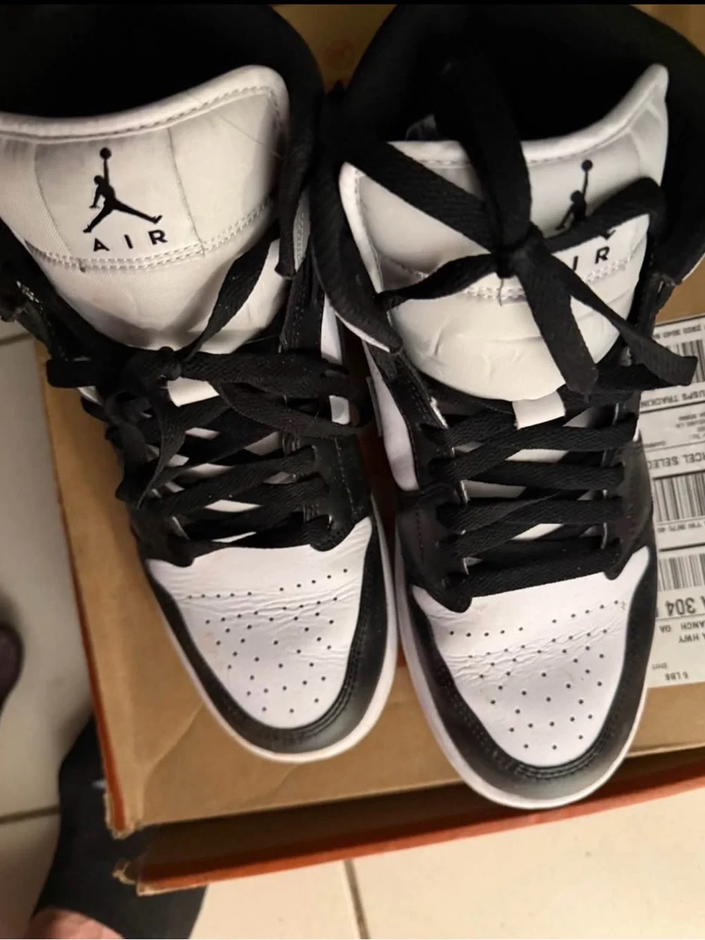 Jordan Men’s Black, White and Light Gray Hi-Top Sneaker